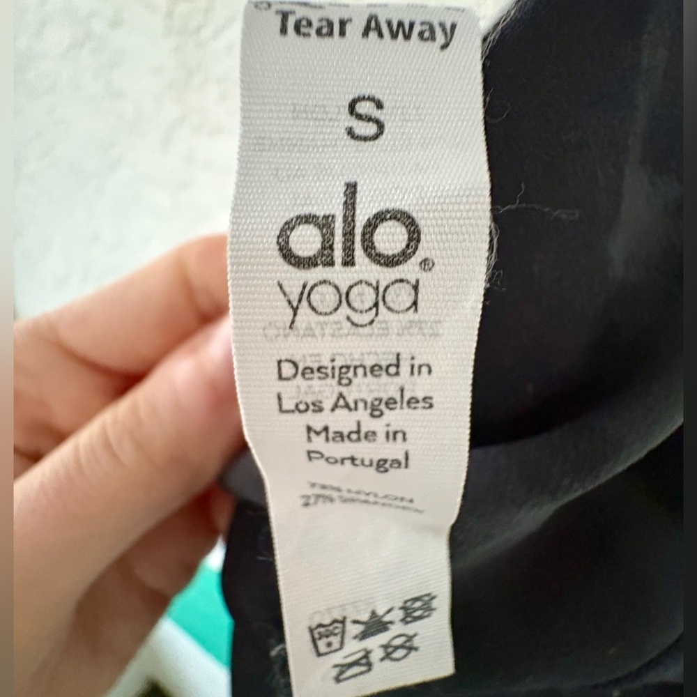 Alo Yoga Solarized Leggings High Waisted Small Black Gray Tie Dye - Picture 8 of 9